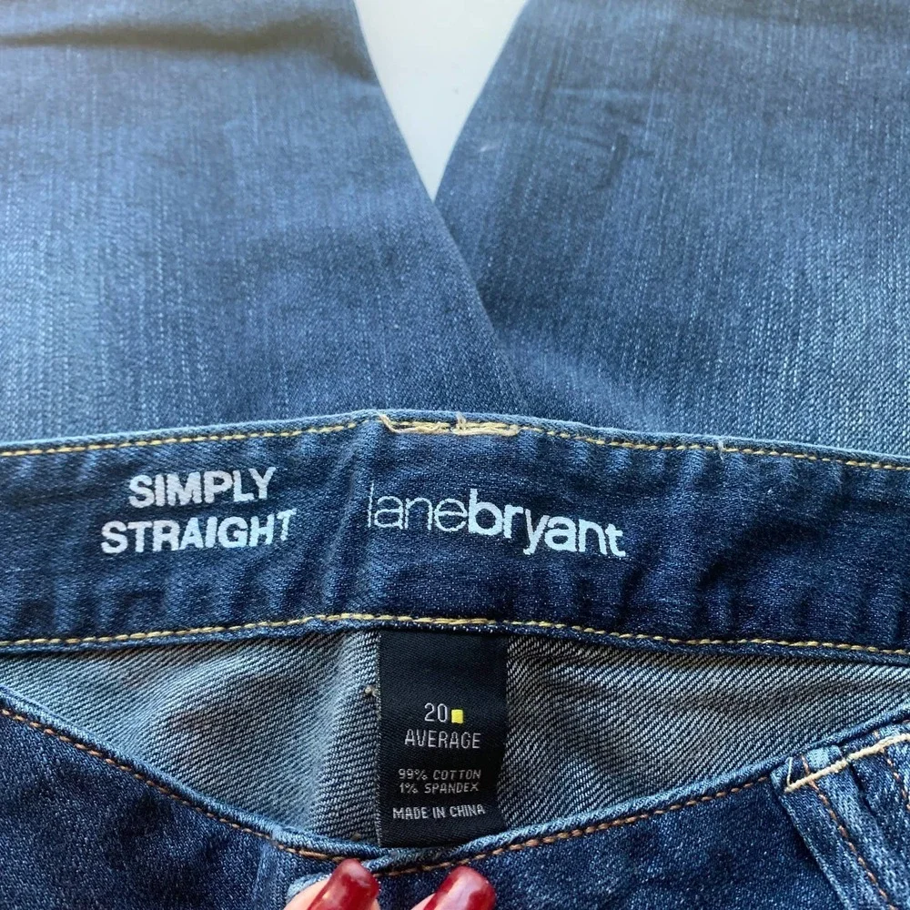 Lane Bryant Simply Straight 99% Cotton Denim Blue Jeans Women's Size 20 Average - Picture 7 of 8